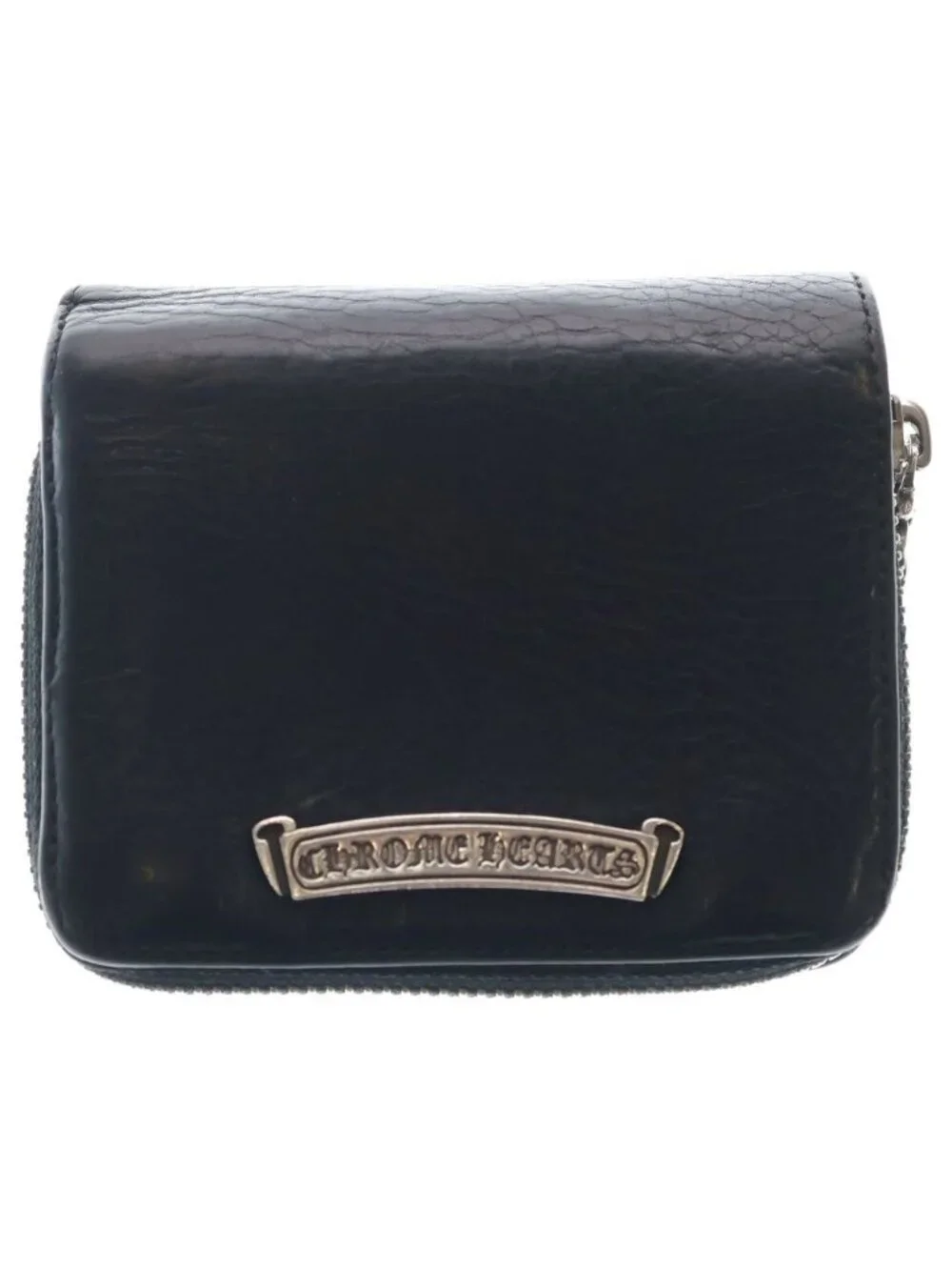 Chrome Hearts SQ Zip Bill Square Zip Leather Wallet Black